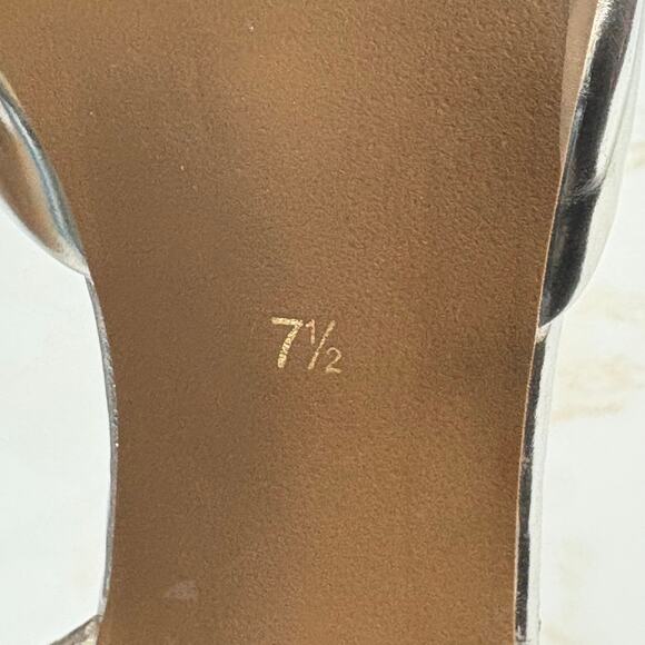 Seychelles Silver High Heels 7.5 Pointed Toe D'Orsay Leather‎ Pumps 3.5" Formal - Picture 10 of 13